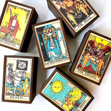Load image into Gallery viewer, Full Color Wood Major Arcana Tarot Card Stash Box - Hello Violet