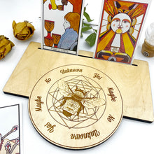 Load image into Gallery viewer, Bumblebee Sacred Geometry Tarot and Pendulum Board

