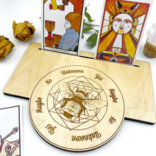 Load image into Gallery viewer, Bumblebee Sacred Geometry Tarot and Pendulum Board