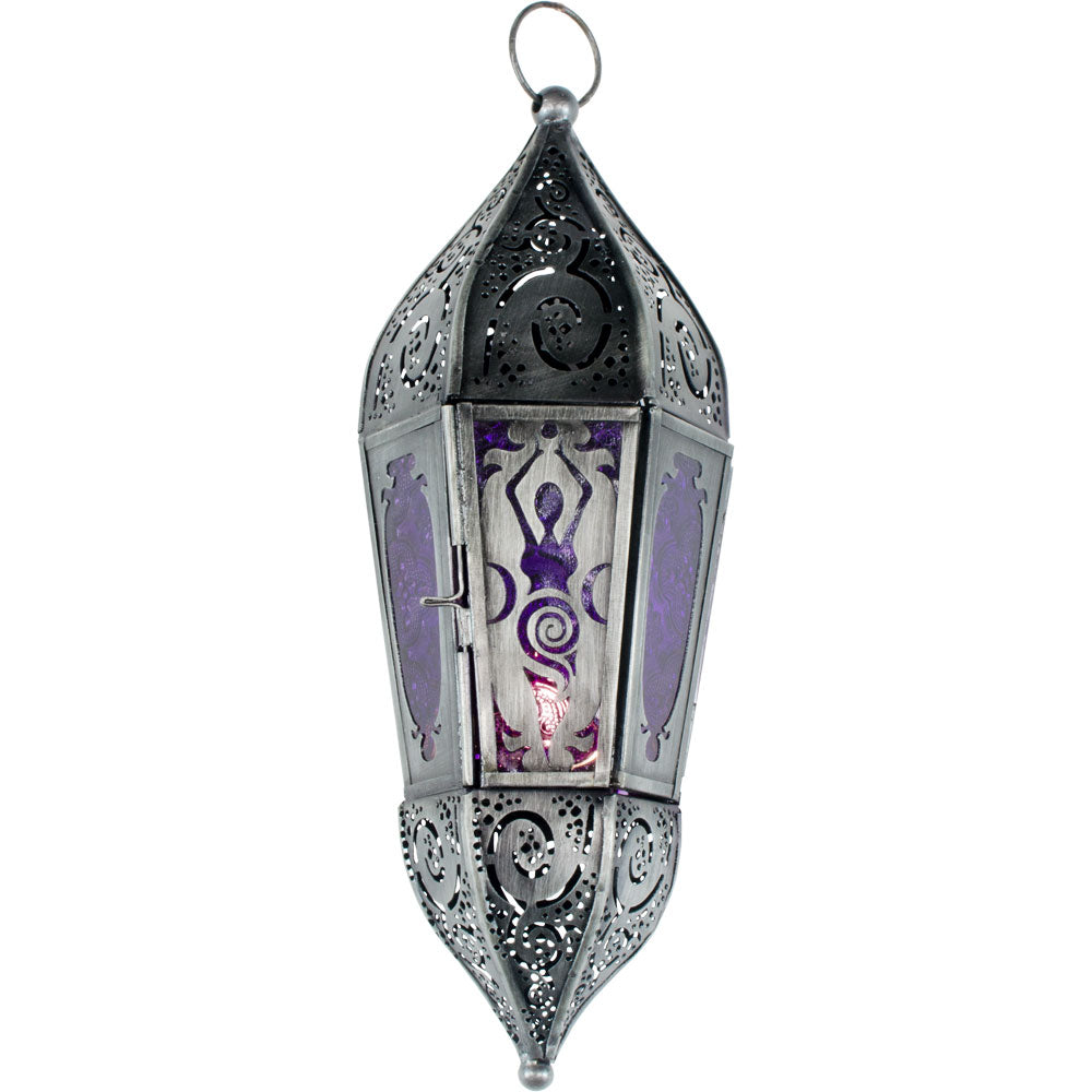 Purple Goddess Glass & Metal Lantern