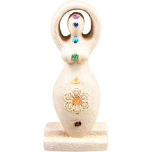 Load image into Gallery viewer, Seven Chakra Stones Goddess Cement Figurine - Hello Violet

