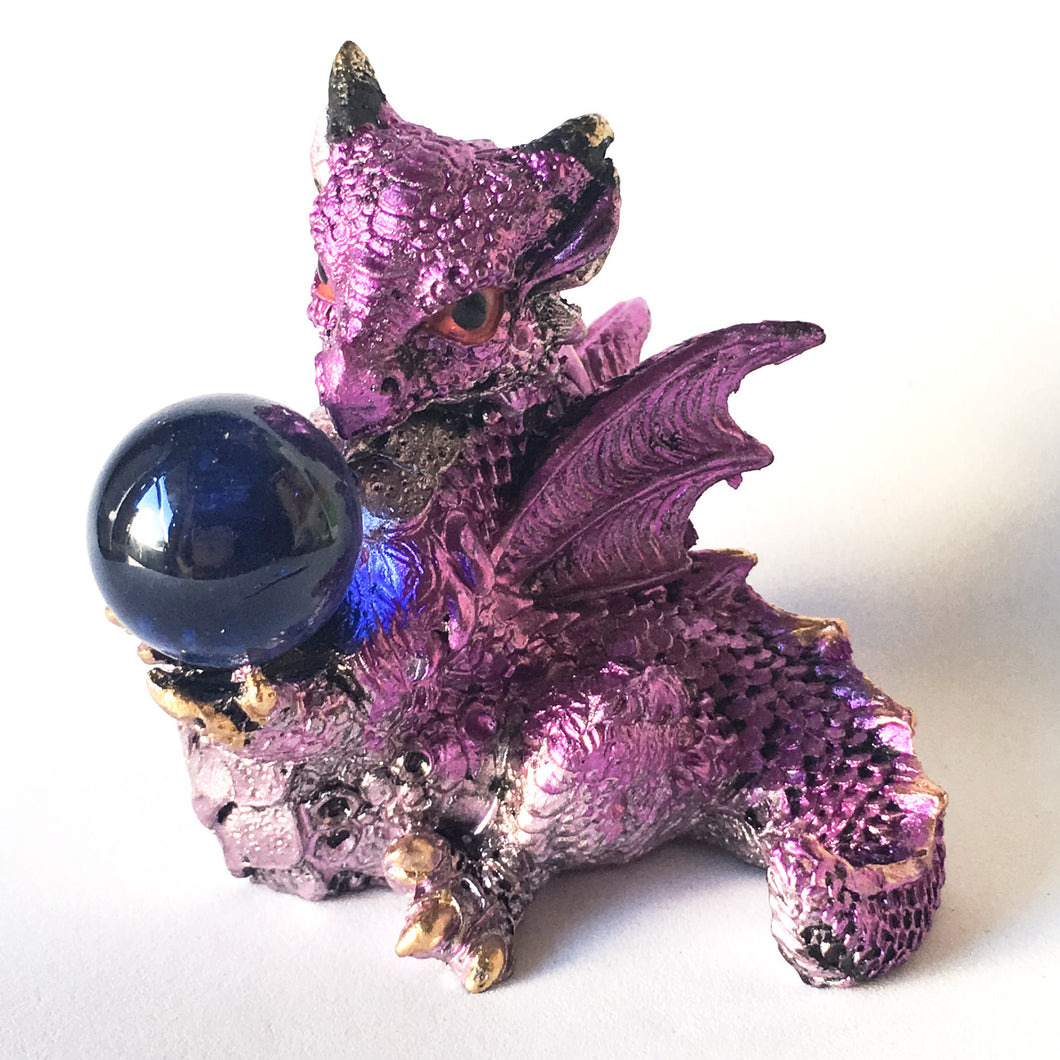 Pink Polyresin Baby Dragon - Hello Violet