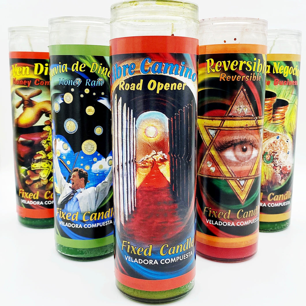 Fixed 7 Day Glass Jar Ritual Candles