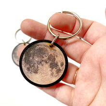 Load image into Gallery viewer, Full Moon Wood Keychain
