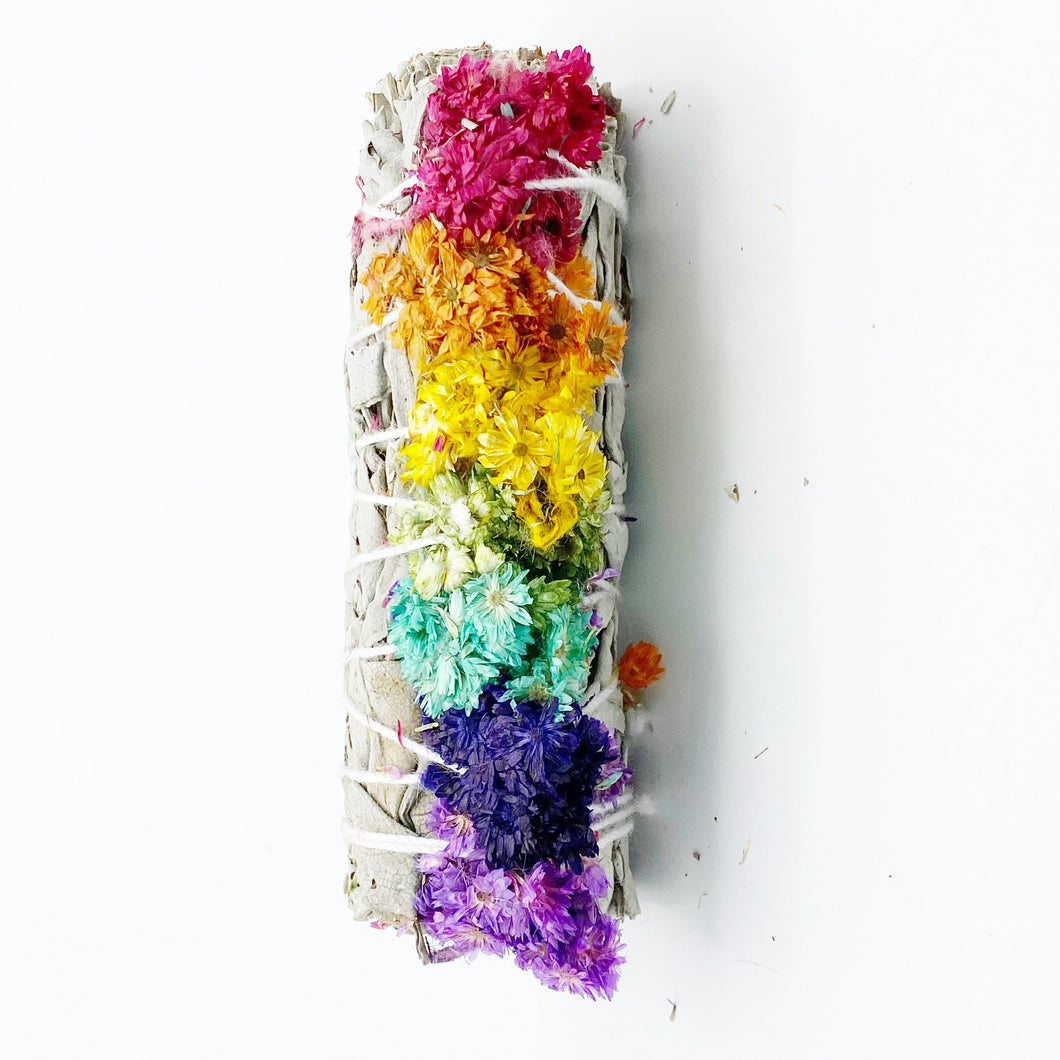 7 Chakras Color Mullein Flower & White Sage