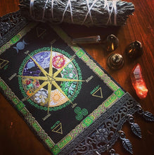 Load image into Gallery viewer, Pagan Wheel Woven Carpet Wall Hanging
