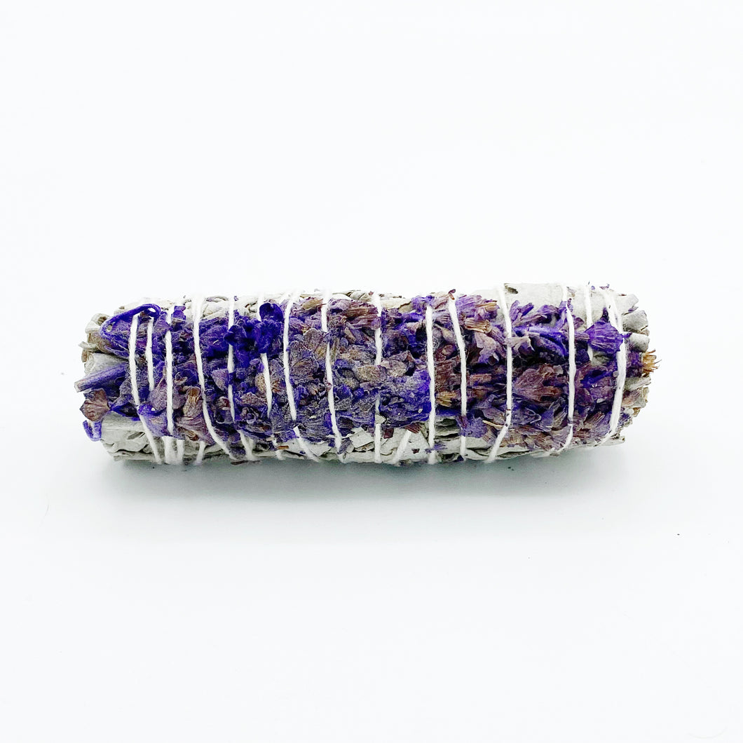 White Sage | Royal Lavender Flower Smudge 4